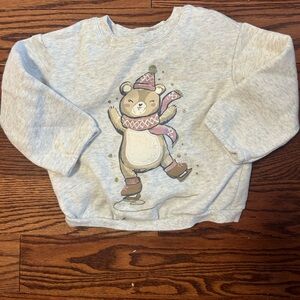 Carter's Light Gray Sweatshirt with Skating Bear